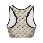 Cute Siberian Husky Pattern Print Women's Sports Bra