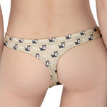 Cute Siberian Husky Pattern Print Women's Thong