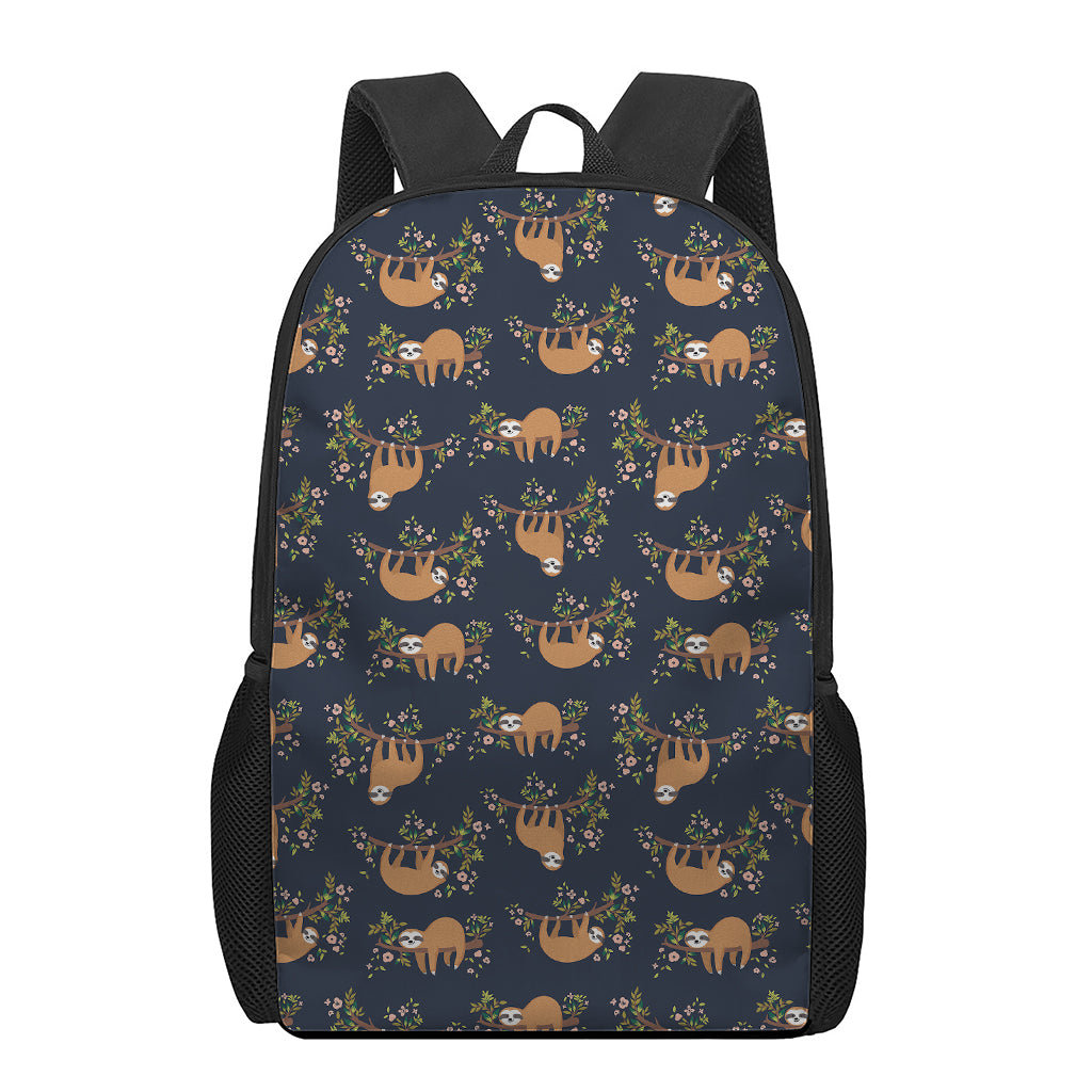 Cute Sloth Pattern Print 17 Inch Backpack