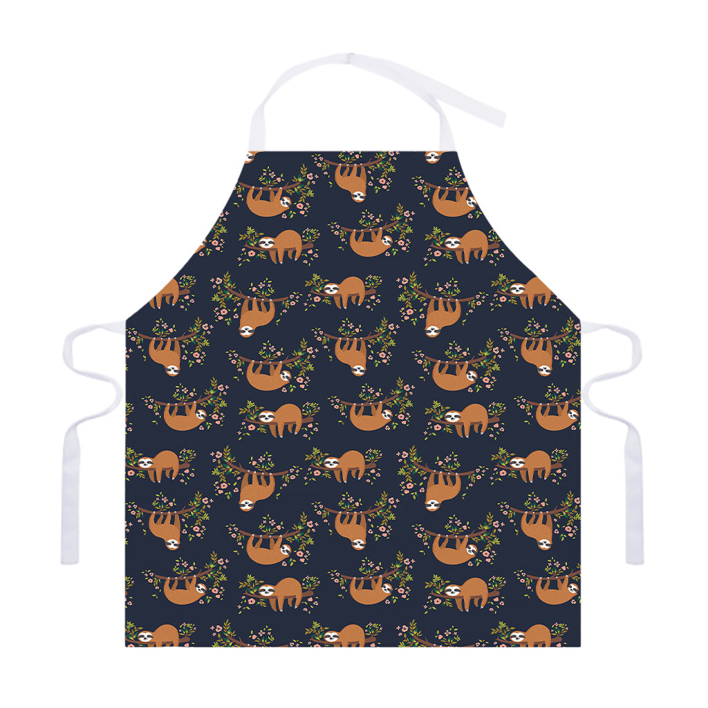 Cute Sloth Pattern Print Adjustable Apron