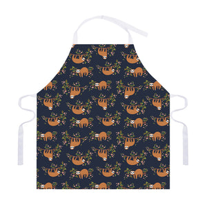 Cute Sloth Pattern Print Adjustable Apron