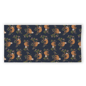 Cute Sloth Pattern Print Beach Towel