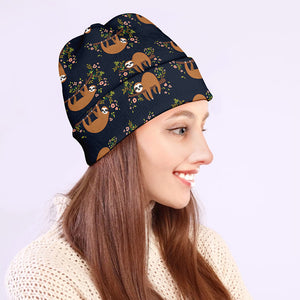 Cute Sloth Pattern Print Beanie