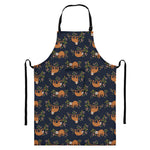 Cute Sloth Pattern Print Bib Apron With Pocket