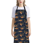 Cute Sloth Pattern Print Bib Apron With Pocket
