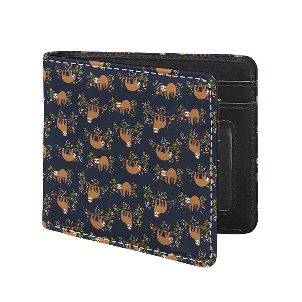 Cute Sloth Pattern Print Bifold Wallet