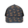 Cute Sloth Pattern Print Black Mesh Trucker Cap