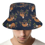 Cute Sloth Pattern Print Bucket Hat