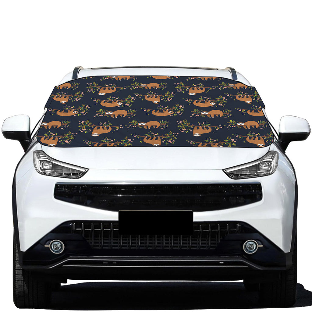 Cute Sloth Pattern Print Car Windshield Snow Cover