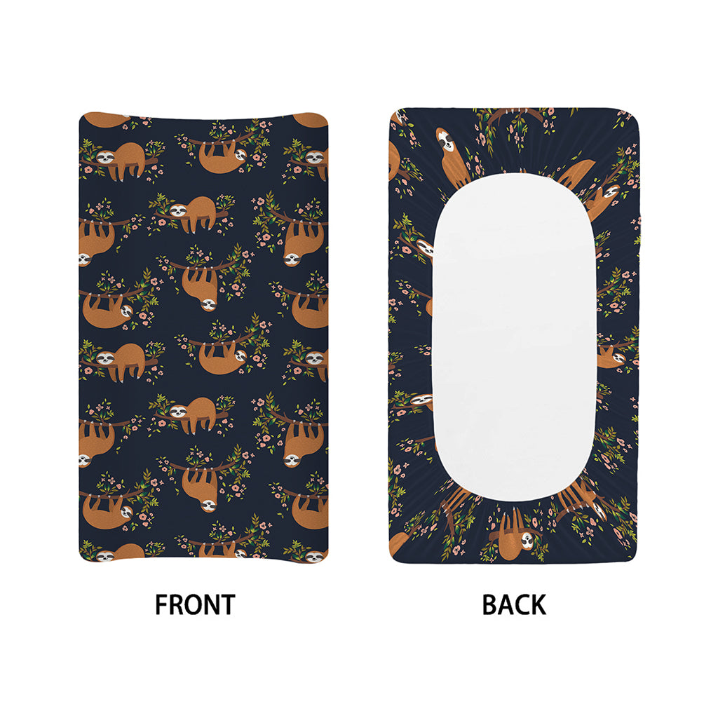 Cute Sloth Pattern Print Changing Pad Cover