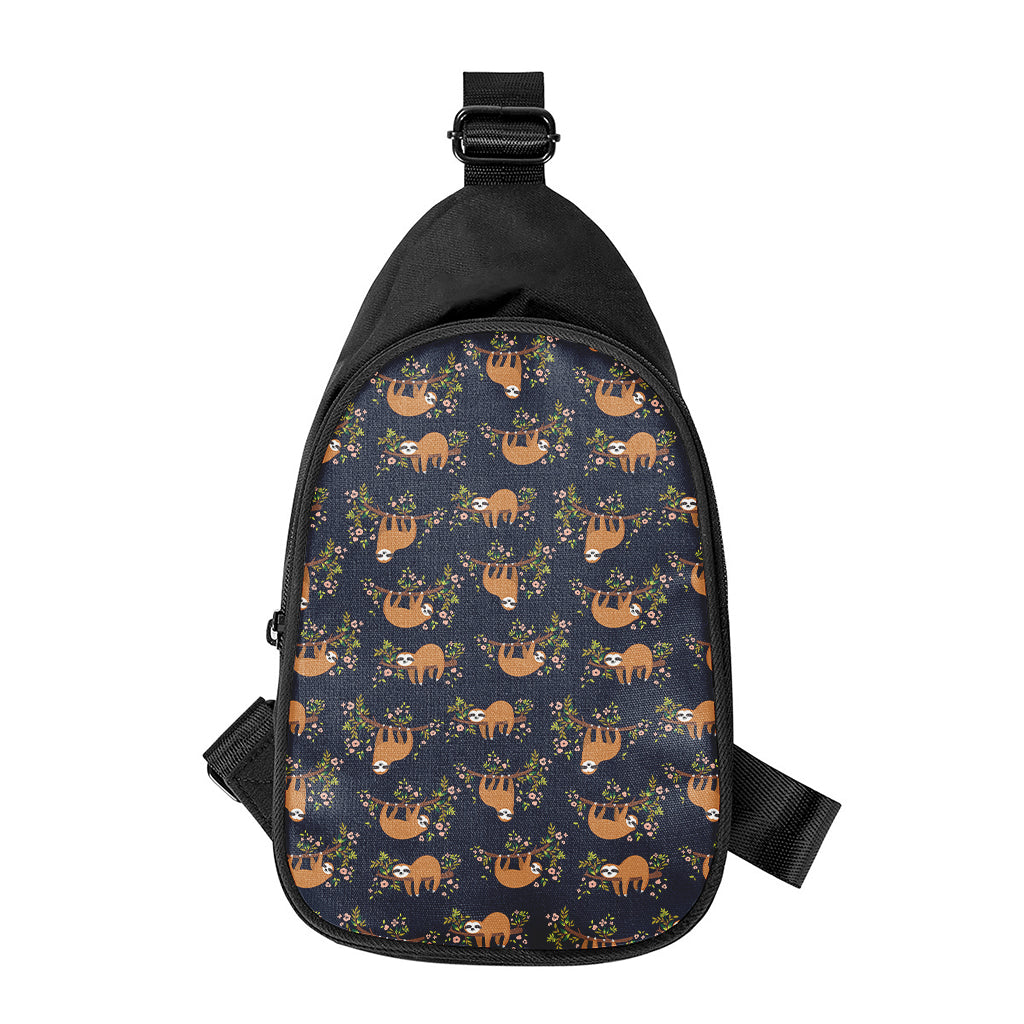 Cute Sloth Pattern Print Chest Bag