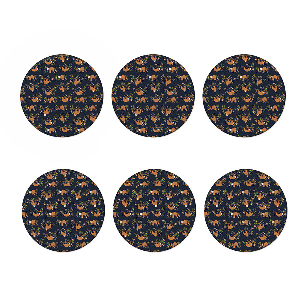 Cute Sloth Pattern Print Coaster Set