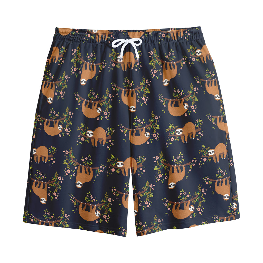 Cute Sloth Pattern Print Cotton Shorts