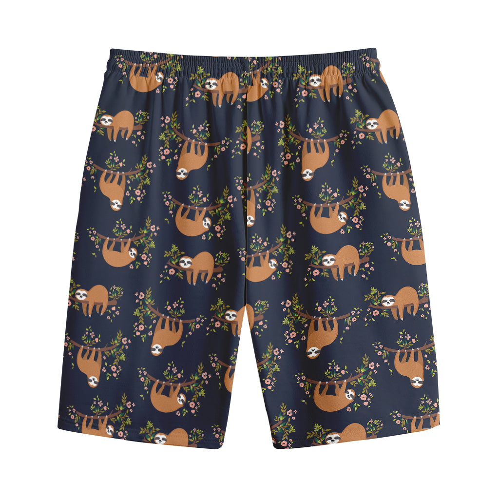 Cute Sloth Pattern Print Cotton Shorts