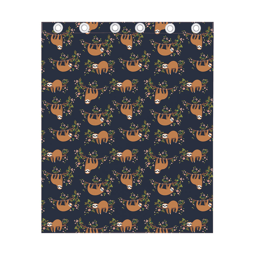 Cute Sloth Pattern Print Curtain