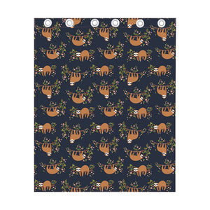 Cute Sloth Pattern Print Curtain