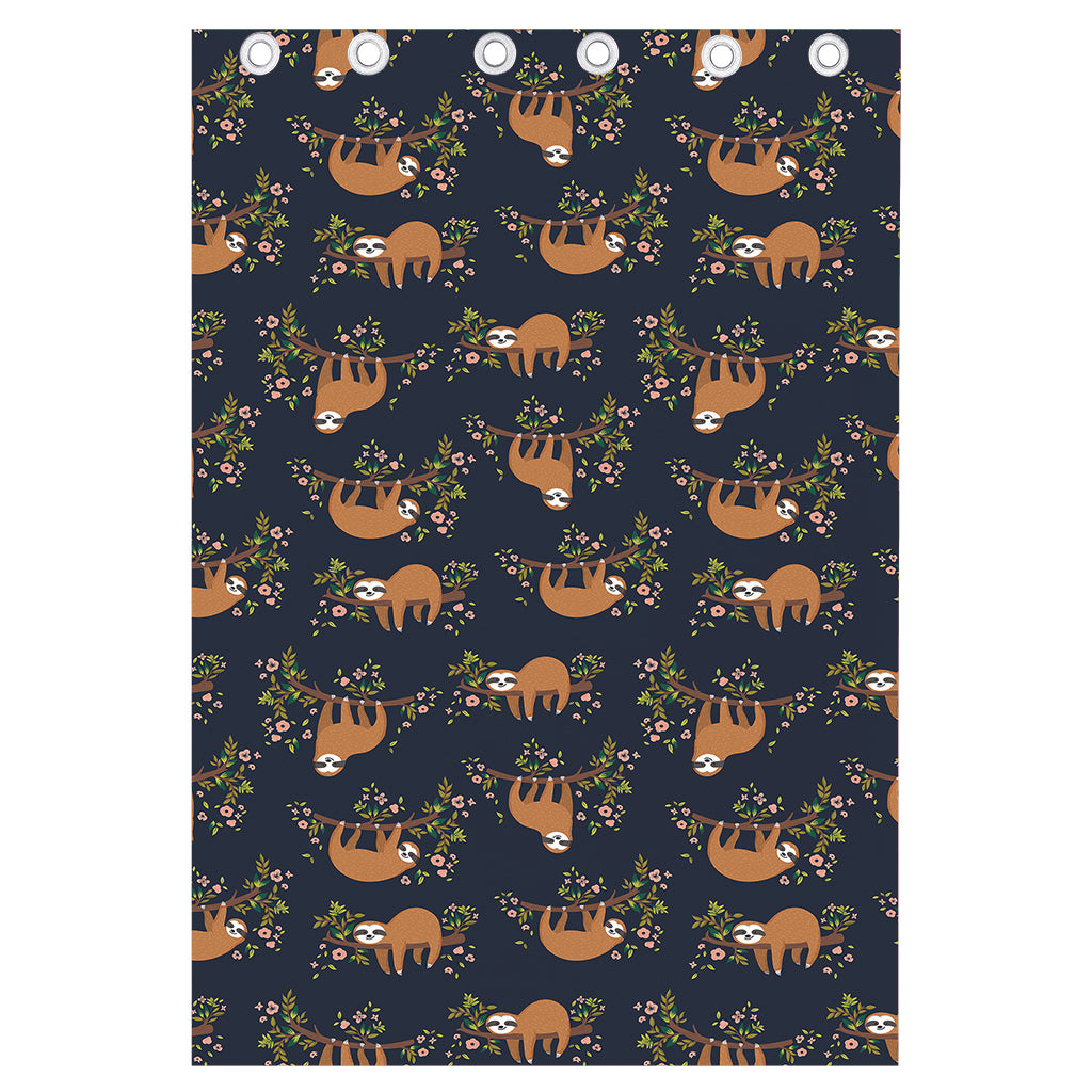 Cute Sloth Pattern Print Curtain