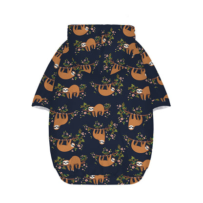 Cute Sloth Pattern Print Dog Zip Up Hoodie