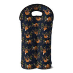 Cute Sloth Pattern Print Double Neoprene Wine Tote