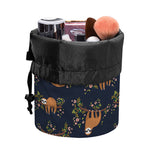 Cute Sloth Pattern Print Drawstring Makeup Bag