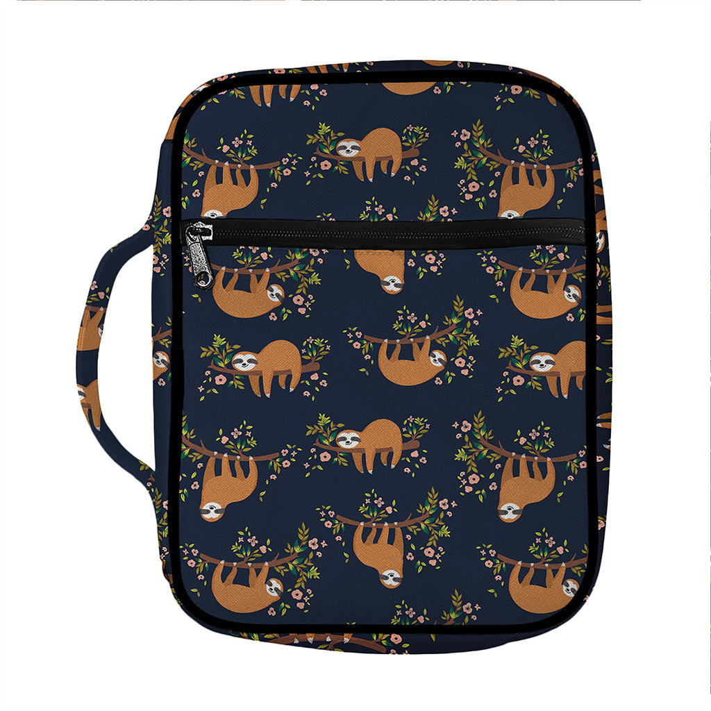 Cute Sloth Pattern Print Front Pocket Bible Bag