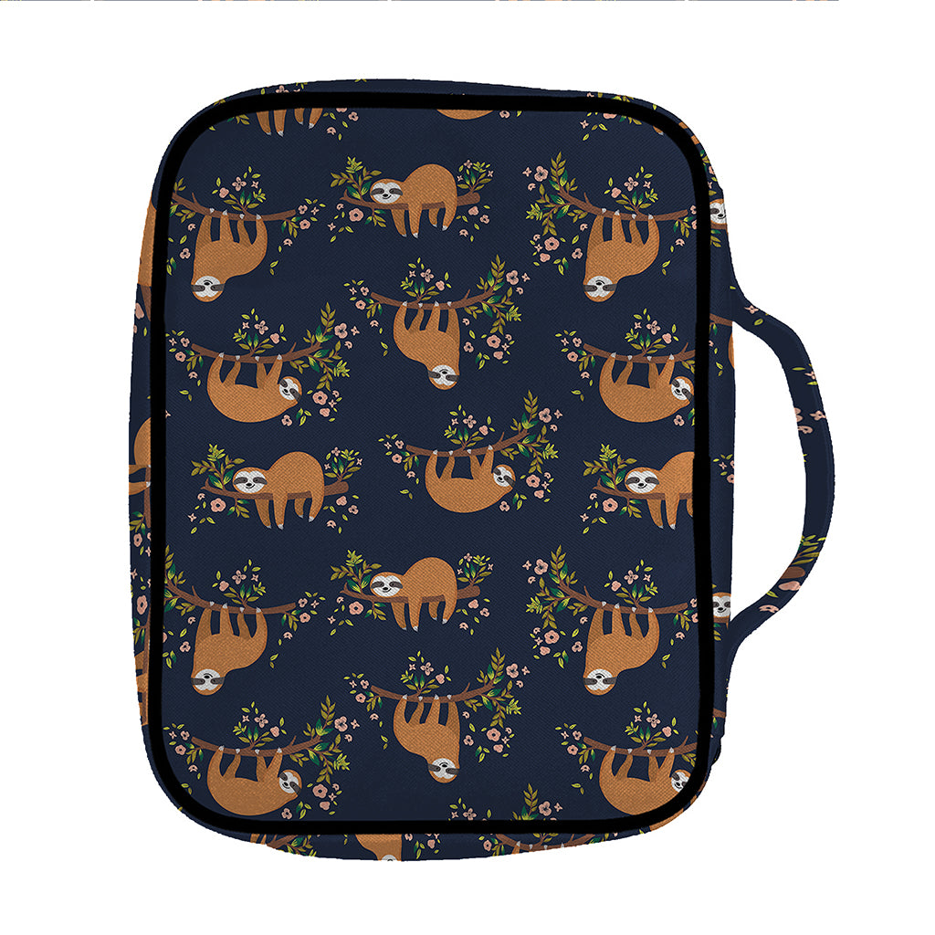 Cute Sloth Pattern Print Front Pocket Bible Bag