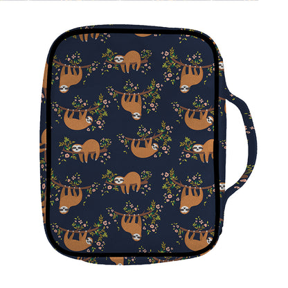 Cute Sloth Pattern Print Front Pocket Bible Bag