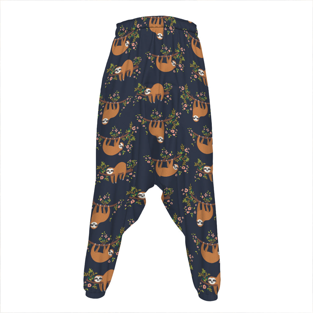 Cute Sloth Pattern Print Hammer Pants