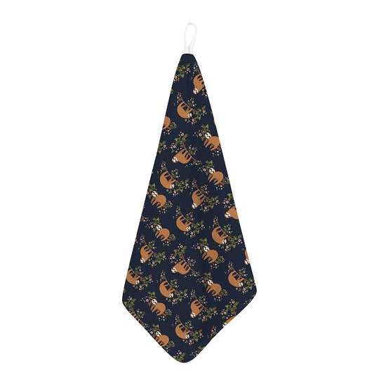 Cute Sloth Pattern Print Hand Towel