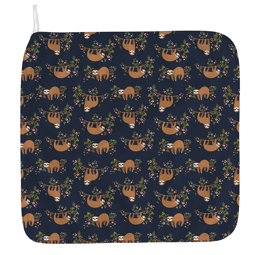 Cute Sloth Pattern Print Hand Towel