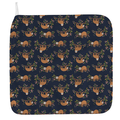 Cute Sloth Pattern Print Hand Towel
