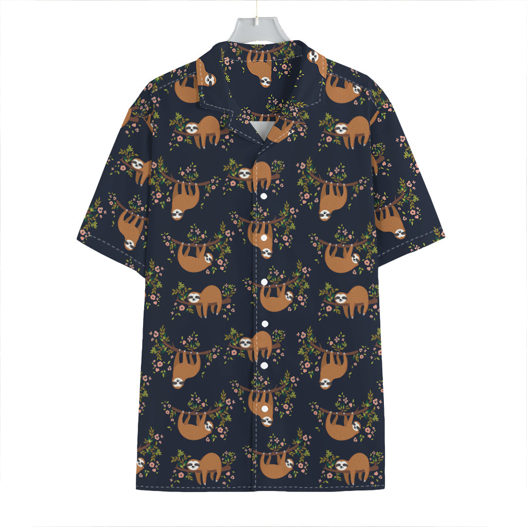 Cute Sloth Pattern Print Hawaiian Shirt