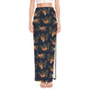 Cute Sloth Pattern Print High Slit Maxi Skirt