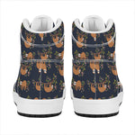 Cute Sloth Pattern Print High Top Leather Sneakers