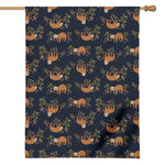 Cute Sloth Pattern Print House Flag