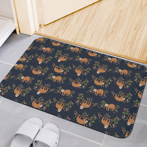 Cute Sloth Pattern Print Indoor Door Mat