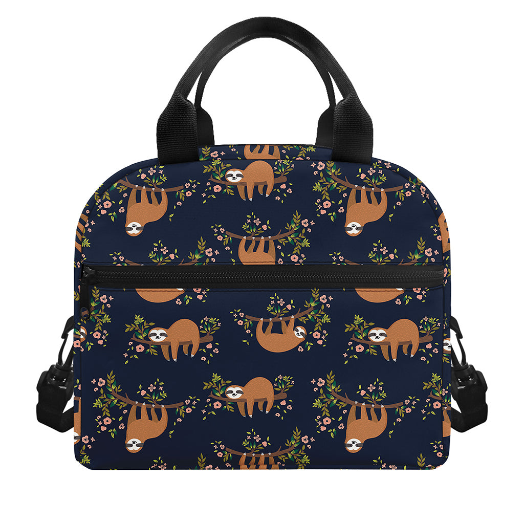 Cute Sloth Pattern Print Insulated Lunch Bag