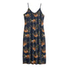 Cute Sloth Pattern Print Jersey Midi Cami Dress