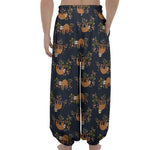 Cute Sloth Pattern Print Lantern Pants