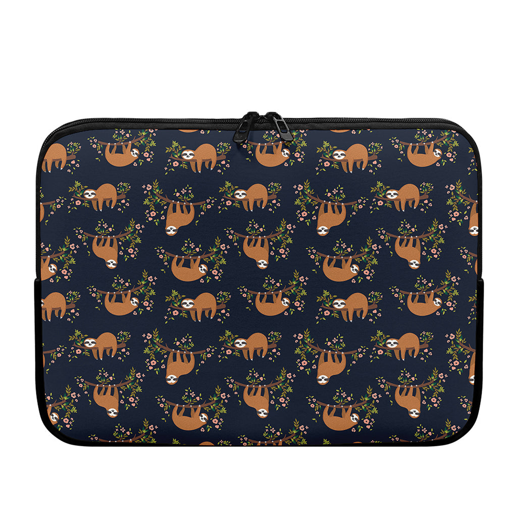 Cute Sloth Pattern Print Laptop Sleeve