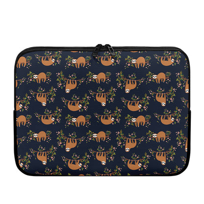 Cute Sloth Pattern Print Laptop Sleeve
