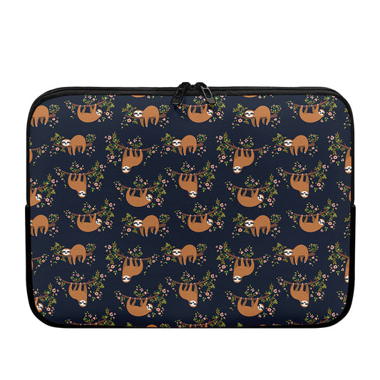 Cute Sloth Pattern Print Laptop Sleeve