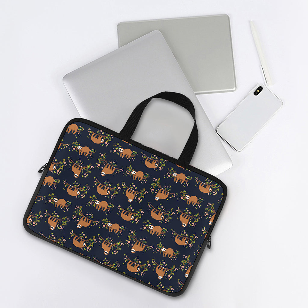 Cute Sloth Pattern Print Laptop Sleeve With Handle