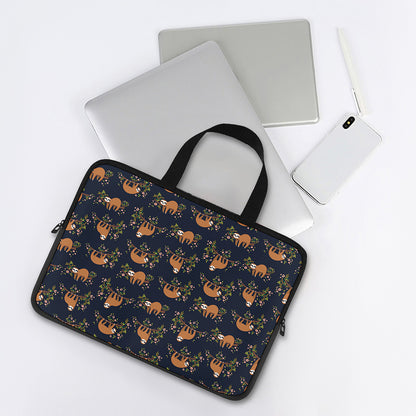 Cute Sloth Pattern Print Laptop Sleeve With Handle