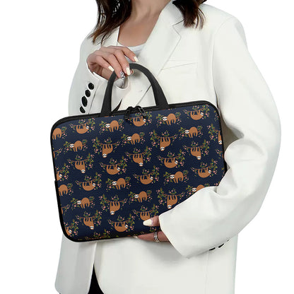 Cute Sloth Pattern Print Laptop Sleeve With Handle