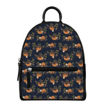 Cute Sloth Pattern Print Leather Backpack