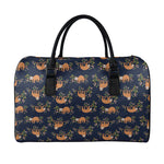 Cute Sloth Pattern Print Leather Duffle Bag