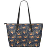 Cute Sloth Pattern Print Leather Tote Bag