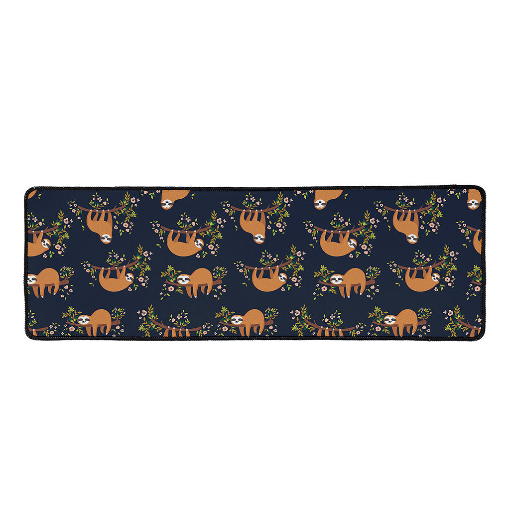 Cute Sloth Pattern Print Long Kitchen Mat