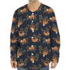 Cute Sloth Pattern Print Long Sleeve Baseball Jersey